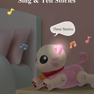 اسباب بازی ربات گربه موزیکال کنترلی صورتی Robot Cat Toy for Kids, Remote Control Kitty Toys_اسباب بازی ربات